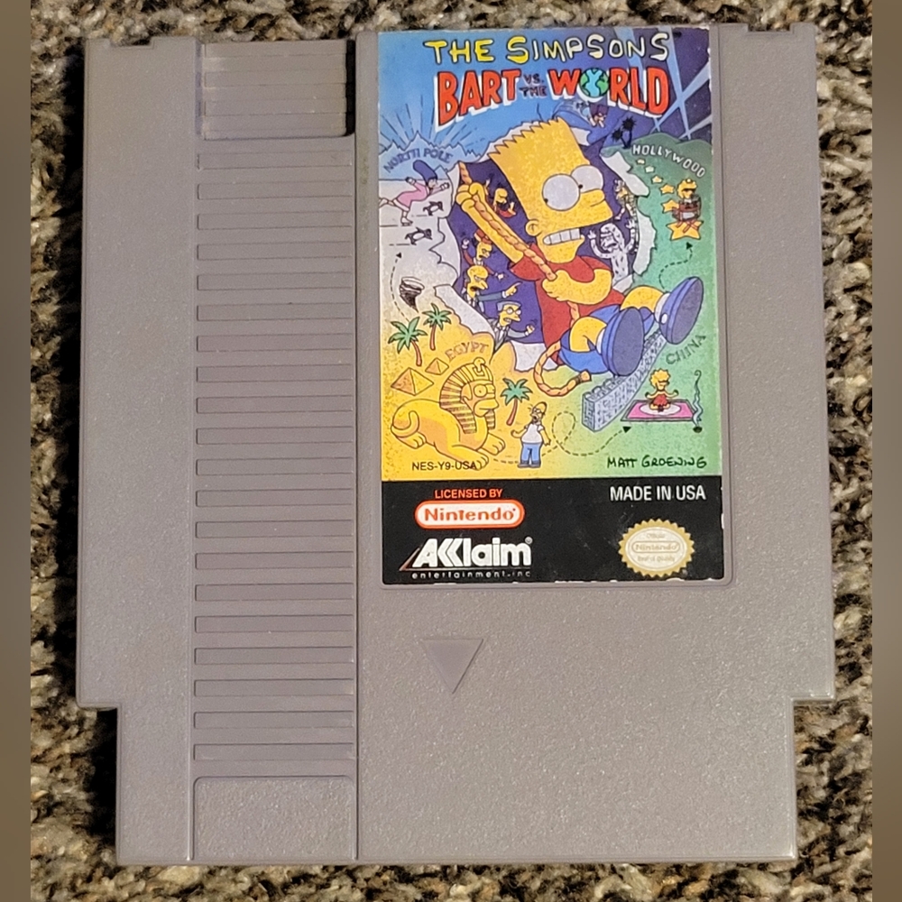 The Simpsons Bart vs the World Nintendo NES Video Game